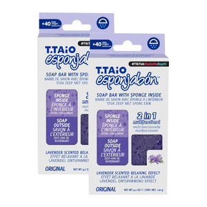 T.TAiO Esponjabon Lavender Soap Sponge For Face & Body (2 Pack)
