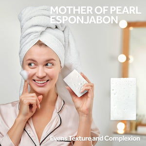 T.TAiO Esponjabon Mother Of Pearl Soap Sponge For Face & Body (2 Pack)