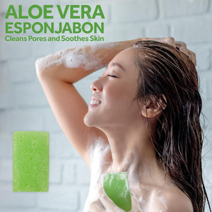 T.TAiO Esponjabon Aloe Vera Soap Sponge For Face & Body (2 Pack)