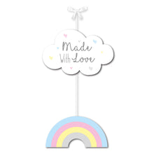 Load image into Gallery viewer, Cloud &amp; Rainbow Wooden Nursery Sign
