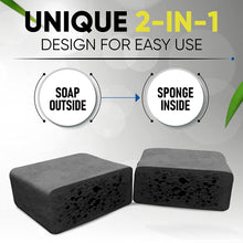 Load image into Gallery viewer, T.TAiO Esponjabon Charcoal Soap Sponge For Face &amp; Body
