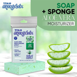 T.TAiO Esponjabon Aloe Vera Soap Sponge For Face & Body