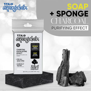T.TAiO Esponjabon Charcoal Soap Sponge For Face & Body